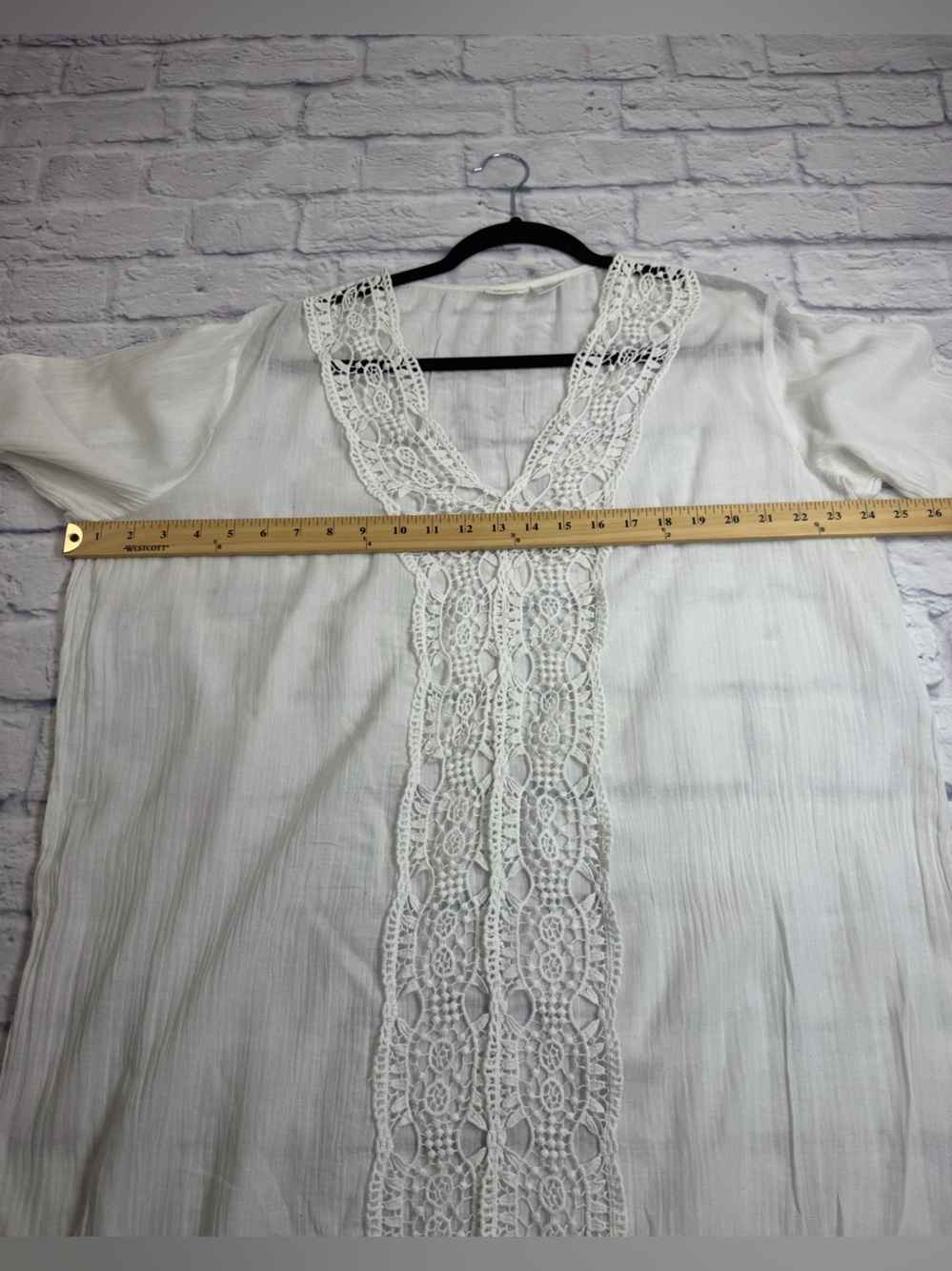 Sigrid Olsen White Sheer Women's Swim Coverup with Subtle Trim. Size XL. - Picture 8 of 10
